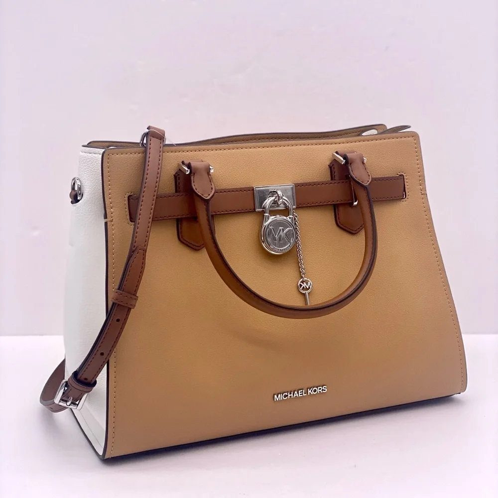 Michael Kors Hamilton Medium Color-Block Leather Satchel